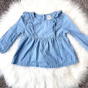 Carter’s Baby Girl 18 months Blue denim long sleeve top